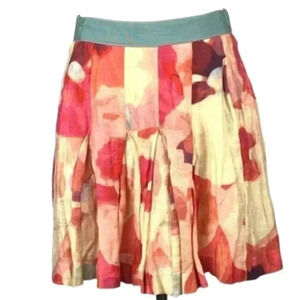 Ann Taylor loft petite skirt sz 0 floral 41% Linen